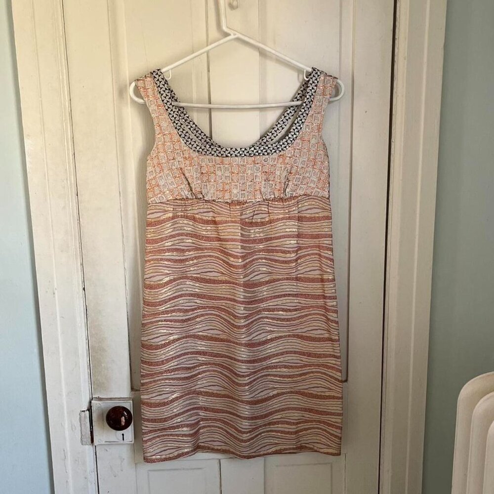 Miu Miu Women's Pink and Gold Dress